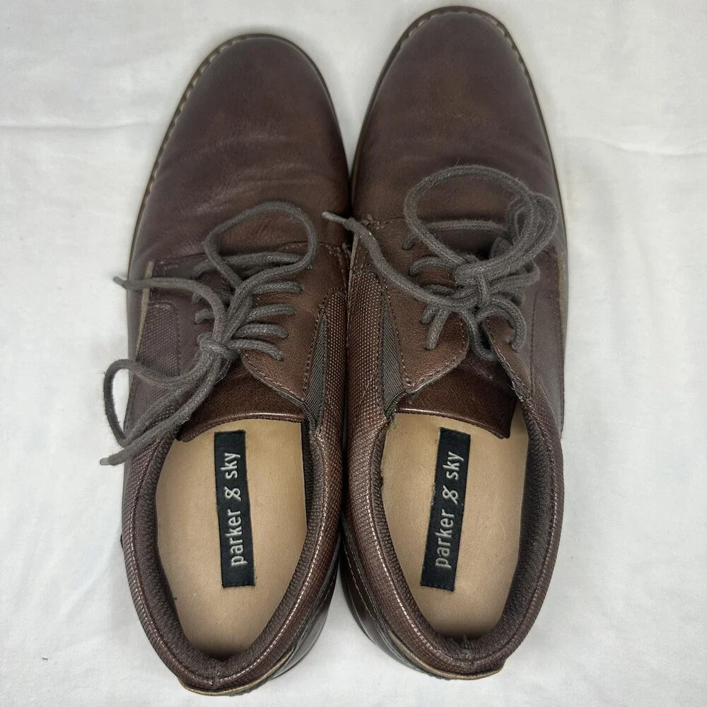 Parker & Sky Shoes Mens Size 7.5 Brown Oxford Dress Lace Up Derby KAYMIN 1075822